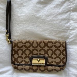 Coach monogrammed wristlet